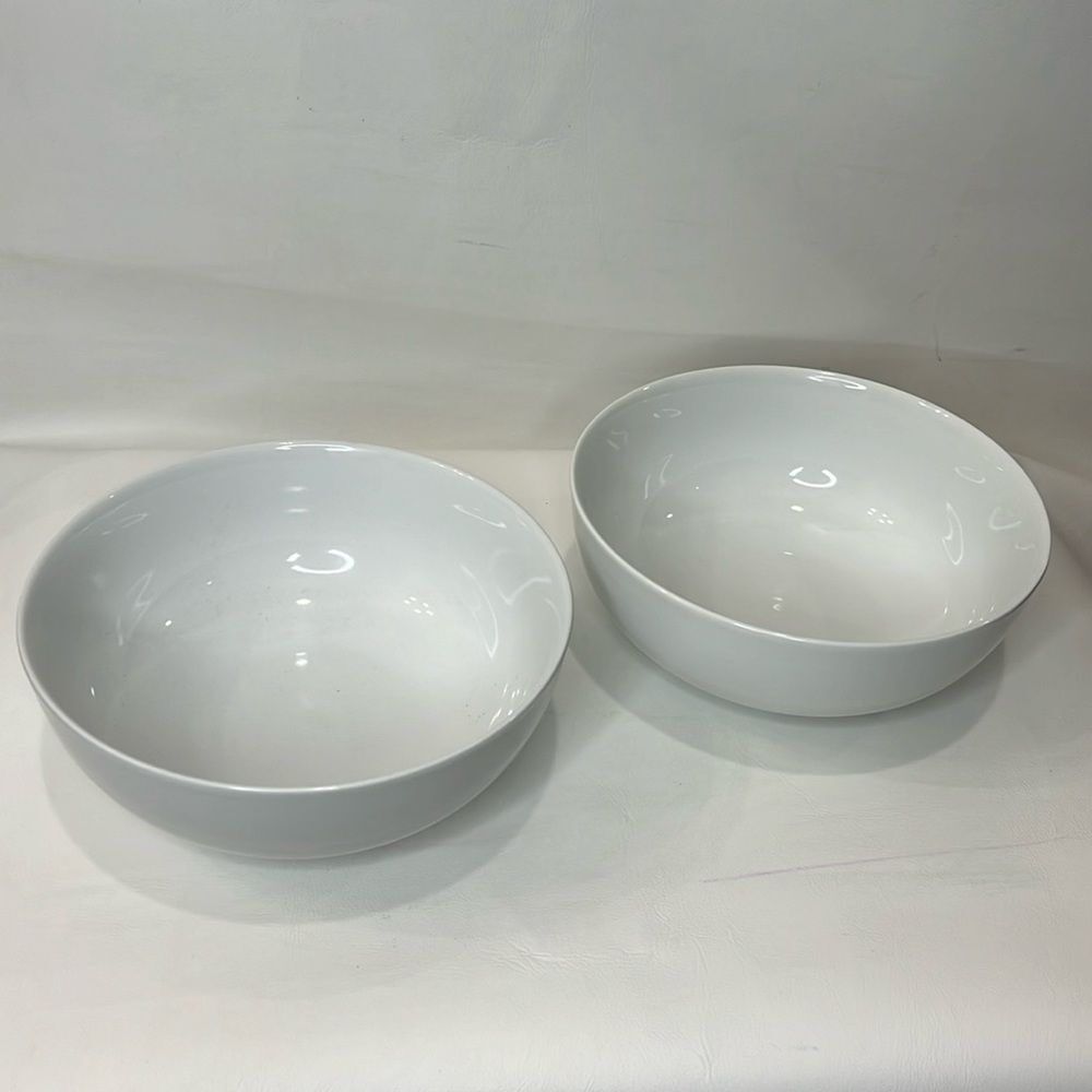 BIA Cordon Bleu Bowls 24 Oz Each Set Of 2  White Porcelain Micro Oven Dishwasher
